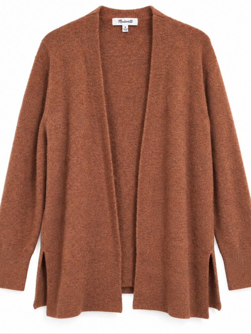 Madewell Merino Wool Alpaca Open Front Cardigan Brown Size M